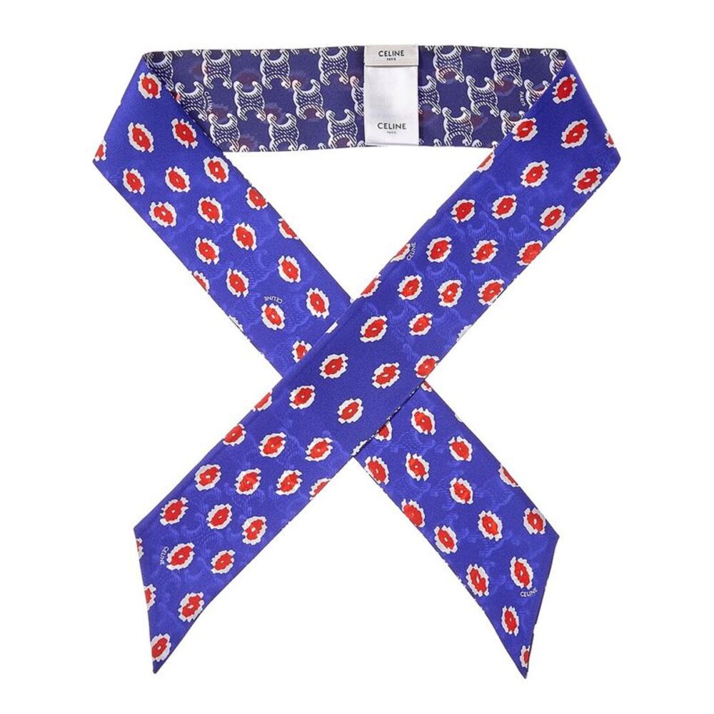 Celine Bobo Silk Scarf, Blue